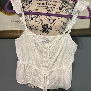 Louna white eyelet summer top.